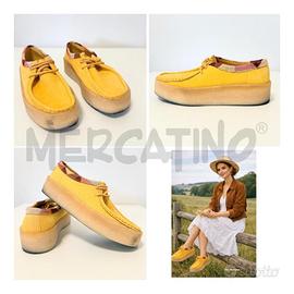 SCARPE D CLARCK'S GIALLE STRINGATE ZEPPA NUMERO 37