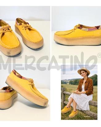 SCARPE D CLARCK'S GIALLE STRINGATE ZEPPA NUMERO 37
