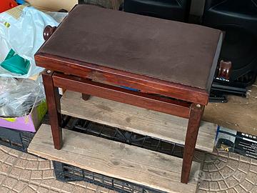 Panca sedile Pianoforte in legno e velluto