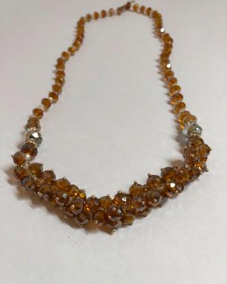 Collana Vintage a Grappolo con Cristalli Sfaccetta