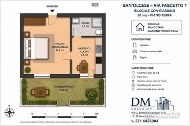 Sant'Olcese bilocale arredato con giardino