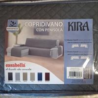 copridivano 3 posti con penisola nuovo grigio scur