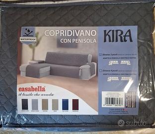 copridivano 3 posti con penisola nuovo grigio scur