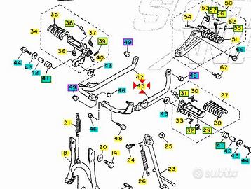 Supporto pedana anteriore Sx Yamaha Virago 750 3CF
