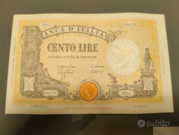 100 LIRE BARBETTI GRANDE B RSI 10/10/1944 SPL