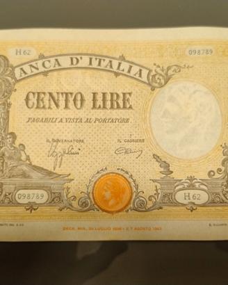 100 LIRE BARBETTI GRANDE B RSI 10/10/1944 SPL