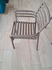 Poltroncina nardi in lega  colore tabacco