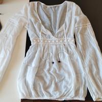 Blusa PINKO bianca ricamata Tg. 40 IT (XS/S)