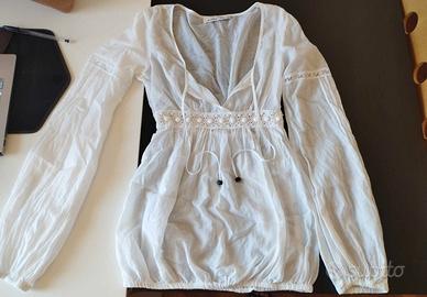 Blusa PINKO bianca ricamata Tg. 40 IT (XS/S)