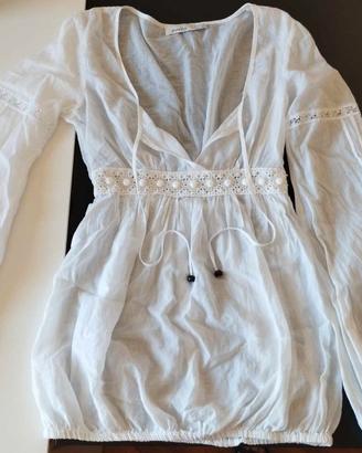 Blusa PINKO bianca ricamata Tg. 40 IT (XS/S)