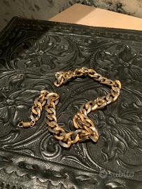 Collana anni ‘80  a maglie dorate e argentate