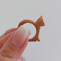 Anello in bronzo a forma di gattino - fatto a mano
