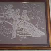 quadro lavorato all'uncinetto anni 80'