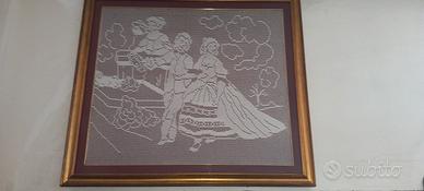quadro lavorato all'uncinetto anni 80'