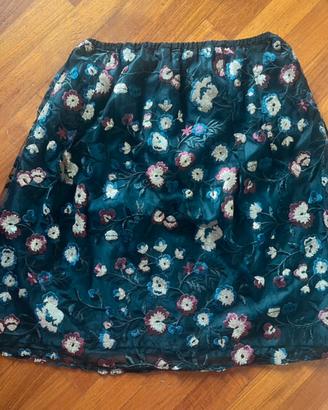 Gonna sartoriale in tulle ricamato con paillettes