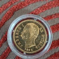 Moneta d'oro Umberto I 1882