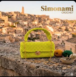 Borsa Crochet Artigianale Lime Fatta A Mano 