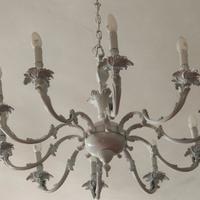 Lampadario bianco vintage effetto candela