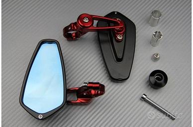 Retrovisori estremità manubrio con braccio Rosso