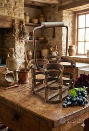 🍾Portabottiglie Antico in Metallo