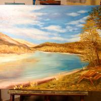 Quadro moderno olio su tela 70x50cm Nuovo