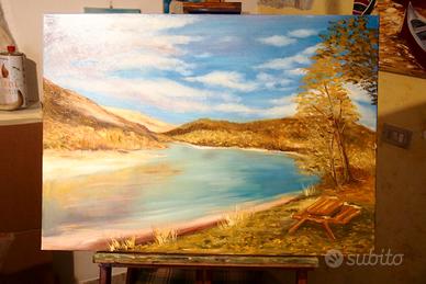 Quadro moderno olio su tela 70x50cm Nuovo