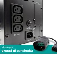 5 Cavi UPS 15cm, Spina IEC C14 a Presa Schuko 16A