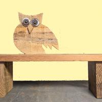 Gufo su mensola legno da collezione anni '70, '80