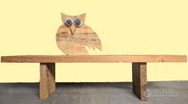 Gufo su mensola legno da collezione anni '70, '80
