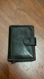 Portafoglio con portacarte in vera pelle