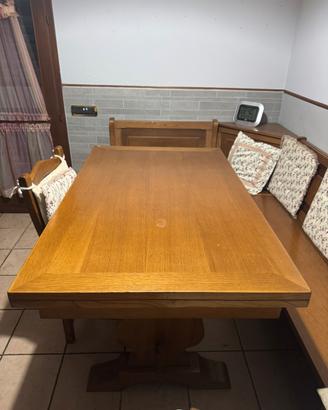 Tavolo rovere allungabile +panca coordinate e 3 se