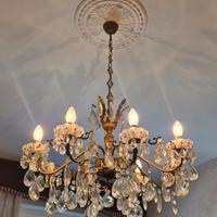 Lampadario Classico 8 Luci – Vetro e Ottone