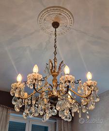 Lampadario Classico 8 Luci – Vetro e Ottone