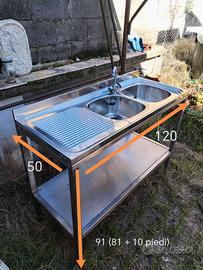 Lavandino professionale in acciaio Ariston