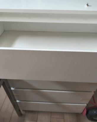cassettiera moderna legno bianco 