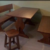 set panca in legno nuove in scatola di cartone  