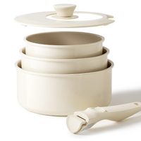 Set di 3 pentole con manici staccabili - bianco