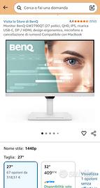 BenQ GW2790QT  27" 1440p - con Eye Care 