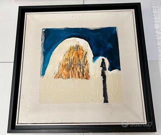 Quadro Mario Schifano smalto su tela 50x50