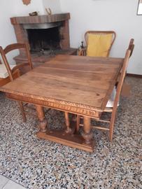 tavolo antico allungabile in legno