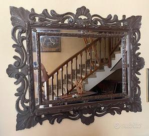 Cornice legno design Art Deco con specchio 105 cm