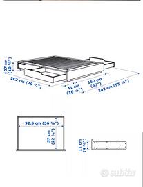 Mandal ikea letto matrimoniale 160x200 