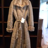 Giaccone, cappotto con vera pelliccia volpe tg. 46