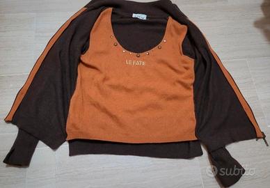 giacca con top incorporato misto lana cachemire