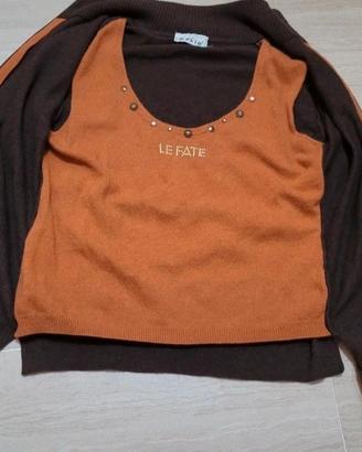 giacca con top incorporato misto lana cachemire