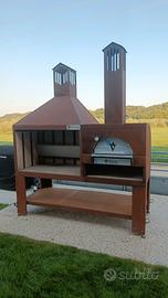 caminetto barbecue forno pizze vulcano fire