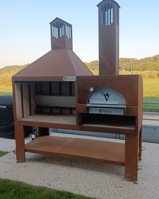 caminetto barbecue forno pizze vulcano fire