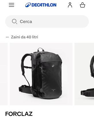 Zaino Viaggio Forclaz Decathlon 
