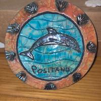 Piastrella decorativa in ceramica raku