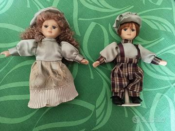 Coppia di Bambole in Porcellana, maschio e femmina